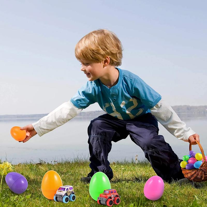 PlayNest™ 12Pcs Easter Eggs Packed with Pull Back Monster Cars and Trucks